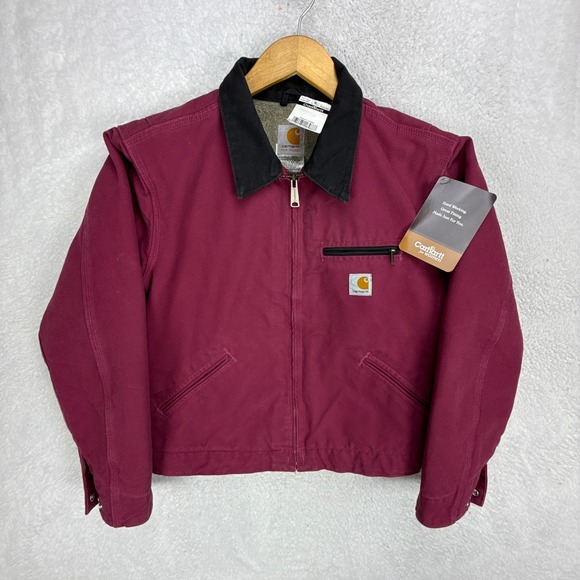 Carhartt Jackets & Blazers - Carhartt Detroit Jacket Sherpa Lined Womens Small WJ097 RBY Raspberry NWT NOS